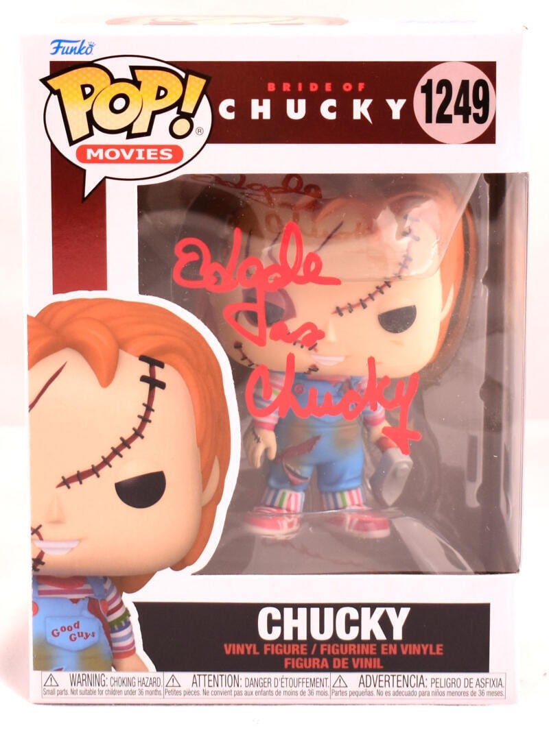 Ed Gale Signed Chucky Funko Pop Figure 1249 Beckett Hologram (1 of 10)