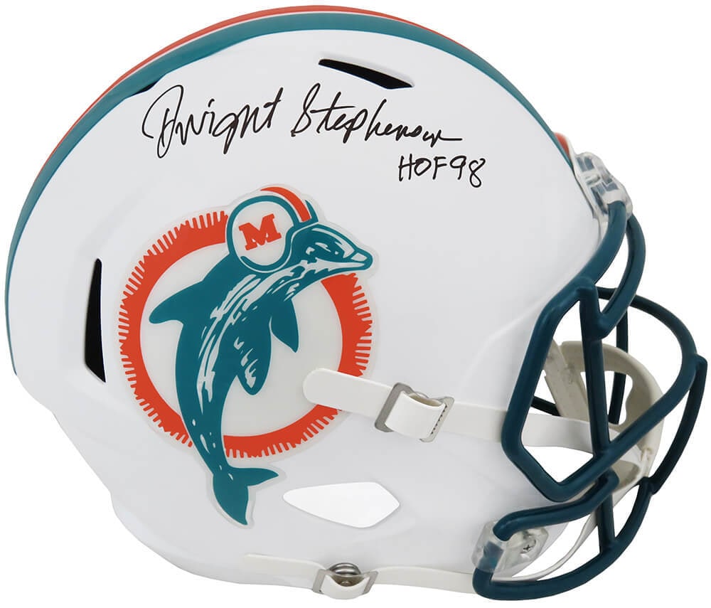 Dwight Stephenson Signed Miami Dolphins Riddell Helmet HOF 98 COA (1 of 1)
