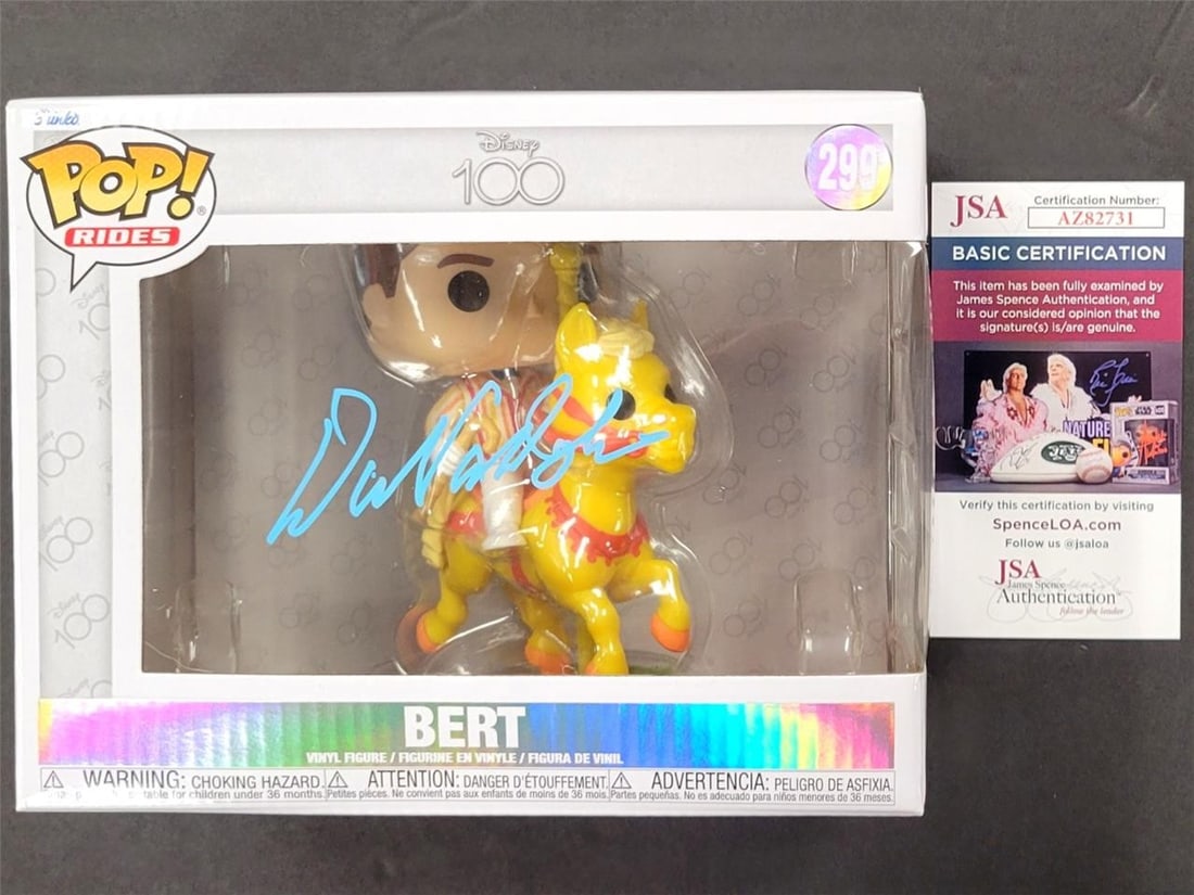 Dick Van Dyke Signed Bert Funko Pop Rides Mary Poppins JSA Authenticated: Dick Van Dyke Signed Bert Funko Pop Rides Mary Poppins JSA Authenticated This collectible Funko Pop! Rides features Bert from the beloved movie Mary Poppins, signed by the legendary Dick Van Dyke. The