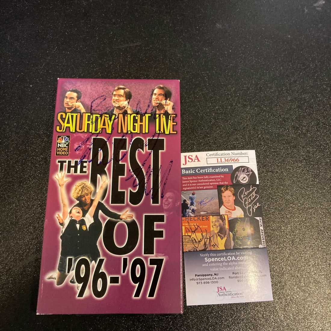 Will Ferrell Signed Saturday Night Live VHS with JSA COA: Will Ferrell Signed Saturday Night Live VHS with JSA COA This is an original VHS movie of Saturday Night Live featuring a signature from the iconic comedian Will Ferrell. The autograph has been authen