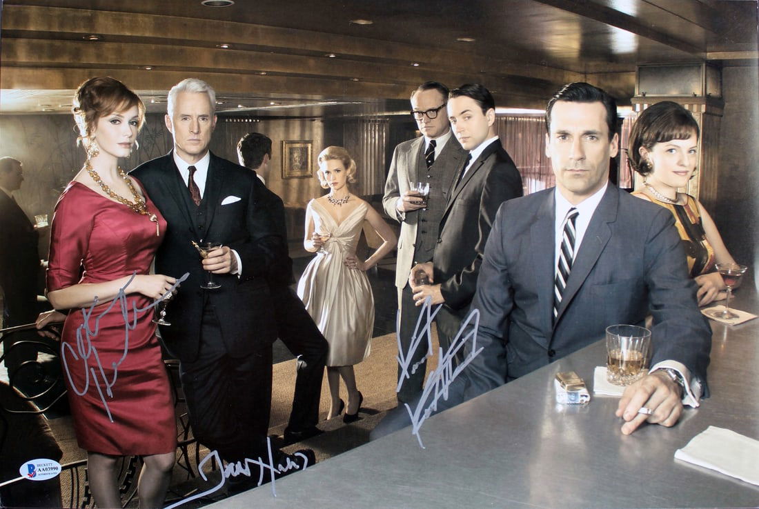 Mad Men Signed 12x18 Photo by Hendricks Kartheiser Harris BAS COA: Mad Men Signed 12x18 Photo by Hendricks Kartheiser Harris BAS COA This stunning autographed 12x18 photograph features the signatures of Christina Hendricks, Vincent Kartheiser, and Jared Harris, renow