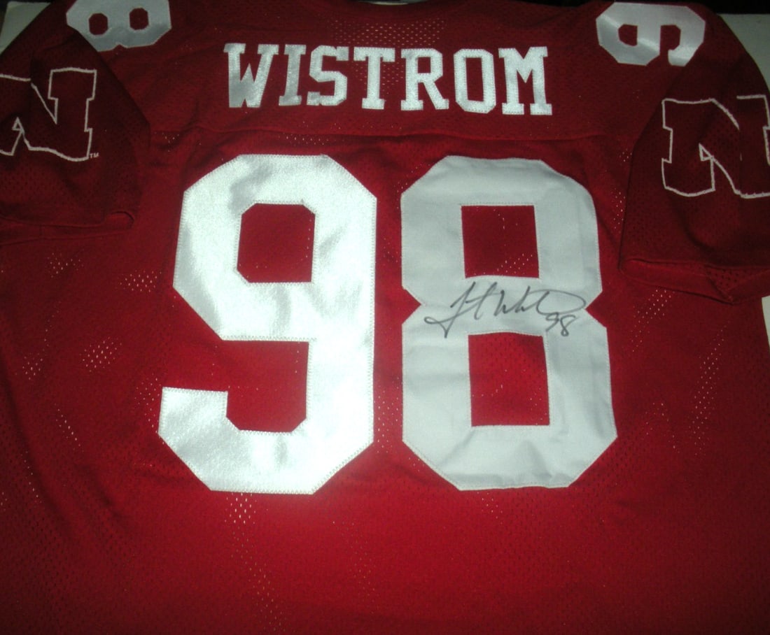 Grant Wistrom Nebraska Signed Licensed Athletic Jersey with COA (1 of 2)