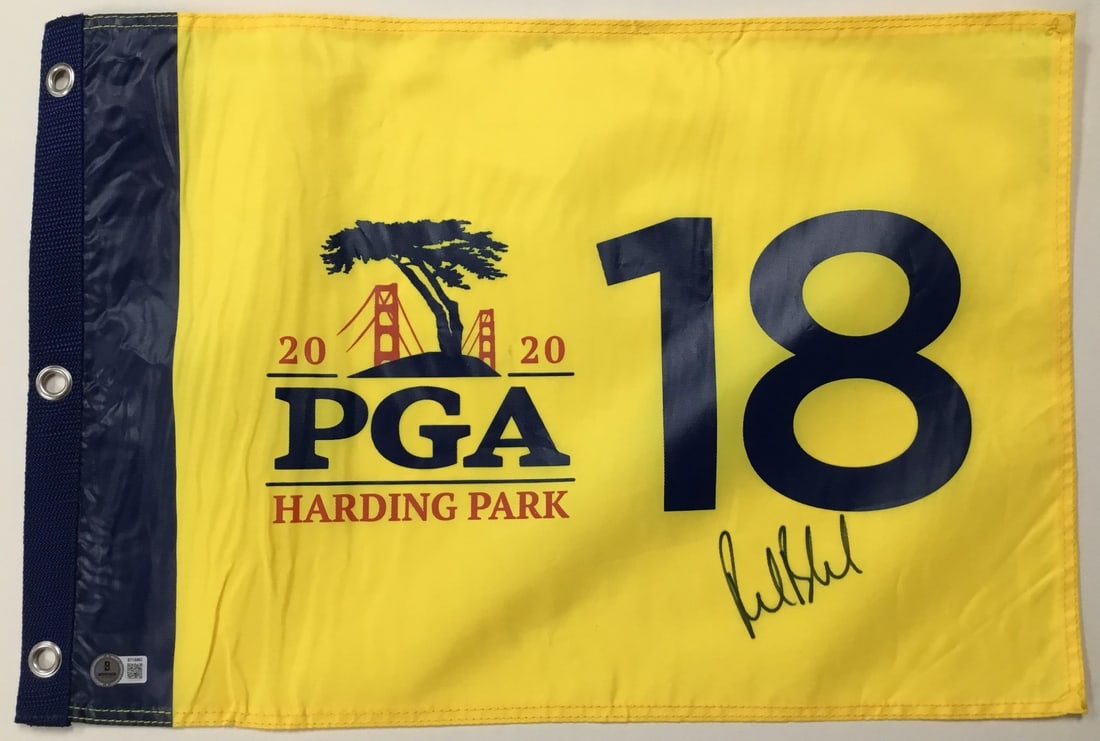 Richard Bland Signed 2020 PGA Harding Park 18 Pin Flag Beckett Authenticated (1 of 4)