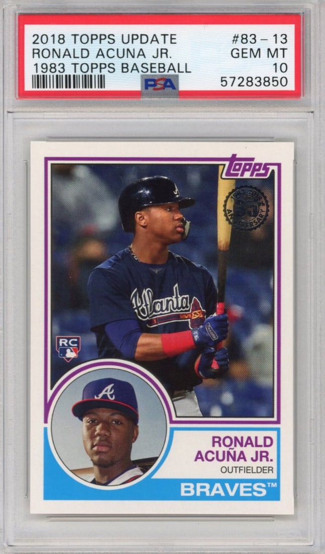 2018 Topps Update Ronald Acuna Jr. #83-13 PSA 10 Mint Rookie Card (1 of 2)