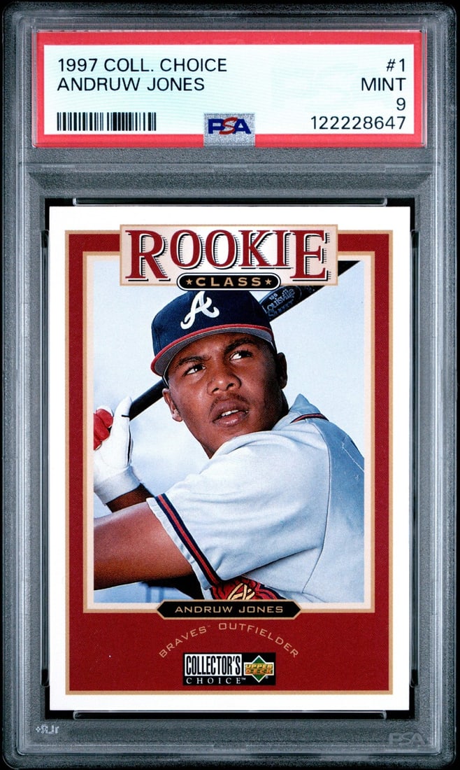1997 Upper Deck Andruw Jones #1 RC Baseball Card PSA 9 (1 of 2)