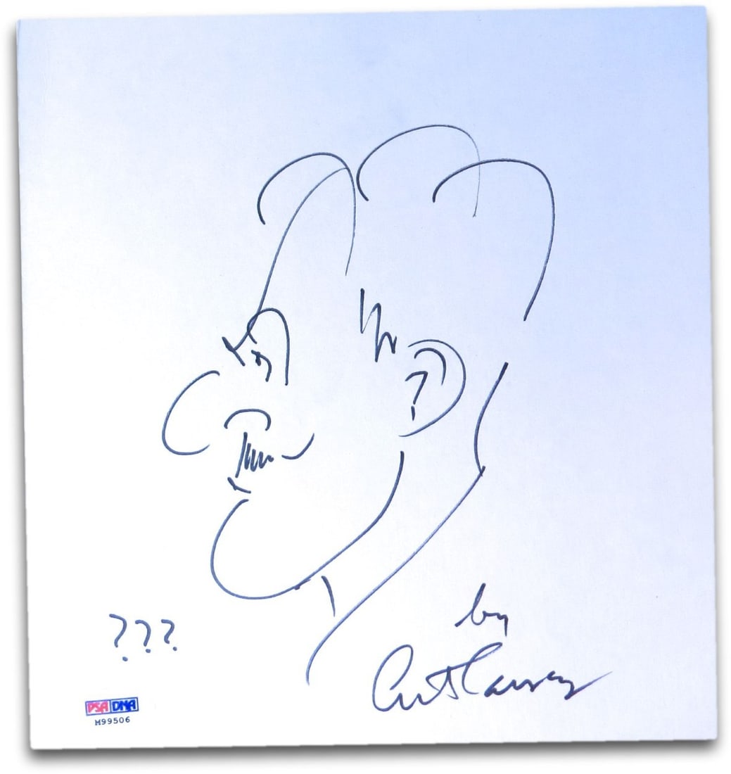 Art Carney Autographed Original Drawing Authenticated by PSA/DNA: Art Carney Autographed Original Drawing Authenticated by PSA/DNA This unique piece features an original drawing/sketch signed by the talented Art Carney, renowned for his contributions to the entertai