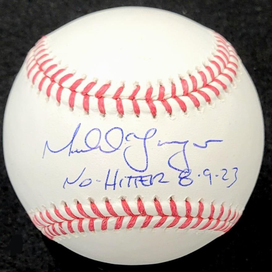 Michael Lorenzen Signed MLB Baseball No Hitter 8-9-23 Beckett Authenticated (1 of 3)
