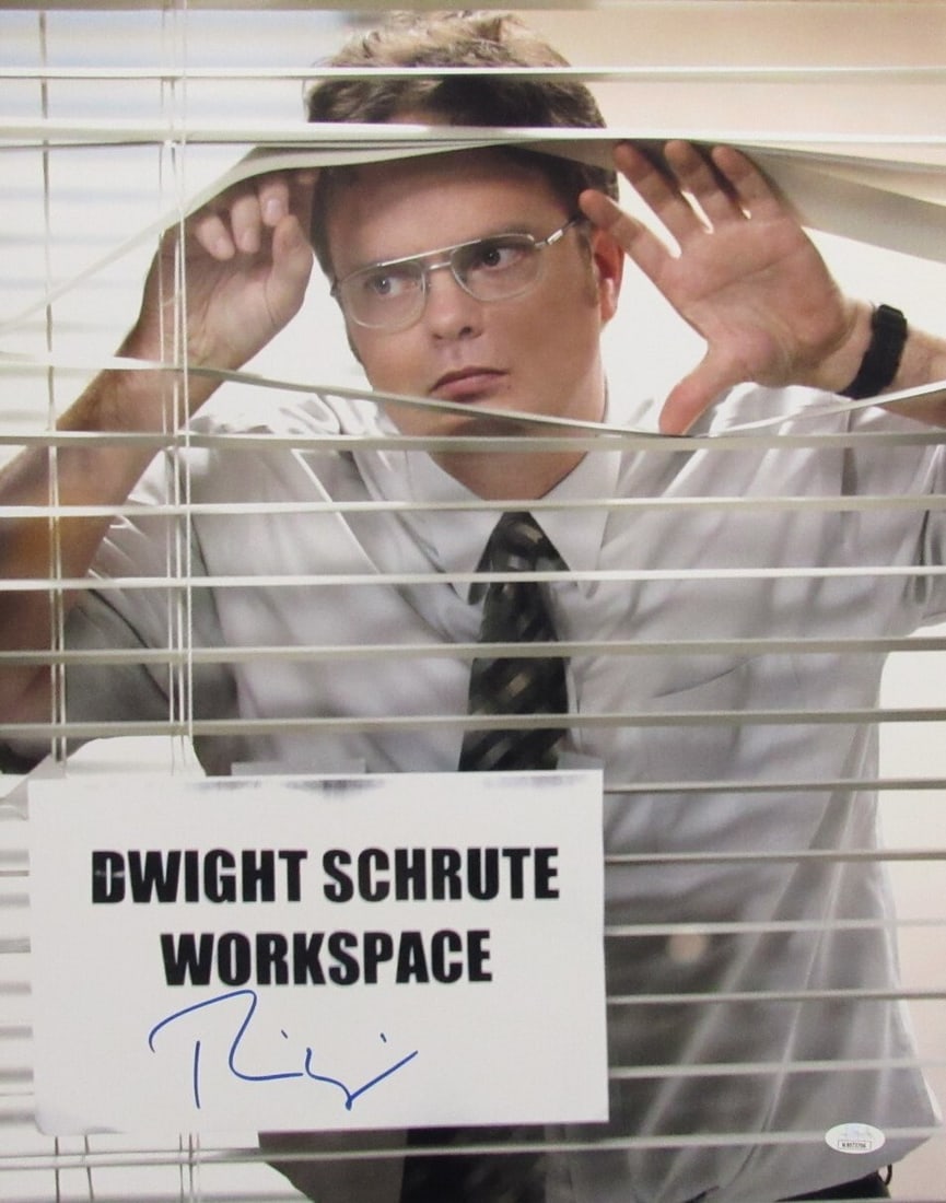 Rainn Wilson Autographed 16x20 Photo The Office JSA Certified: Rainn Wilson Autographed 16x20 Photo The Office JSA Certified This is an original 16x20 photo of Rainn Wilson from "The Office," personally autographed by the actor. The signature is authenticated by