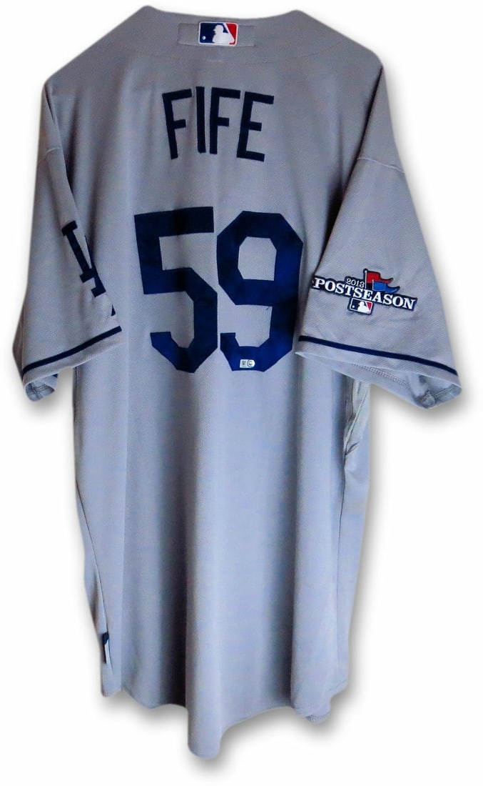 Stephen Fife Dodgers Team Issued Playoff Jersey #59 MLB Authenticated (1 of 6)