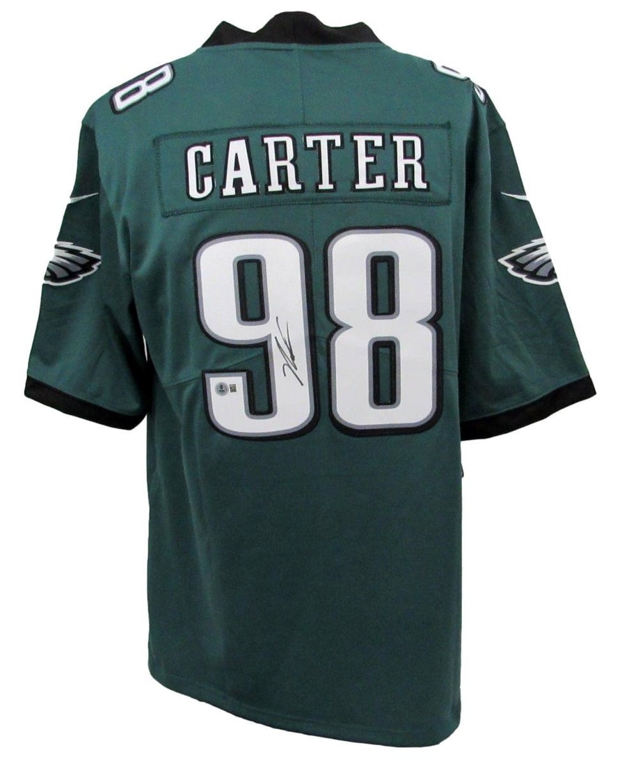Jalen Carter Signed Green Nike Eagles Football Jersey BAS Authenticated (1 of 6)