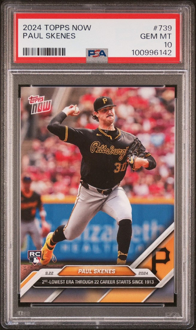 Graded 2024 Topps Now Paul Skenes #739 PSA 10 Gem Mint Rookie Card (1 of 2)