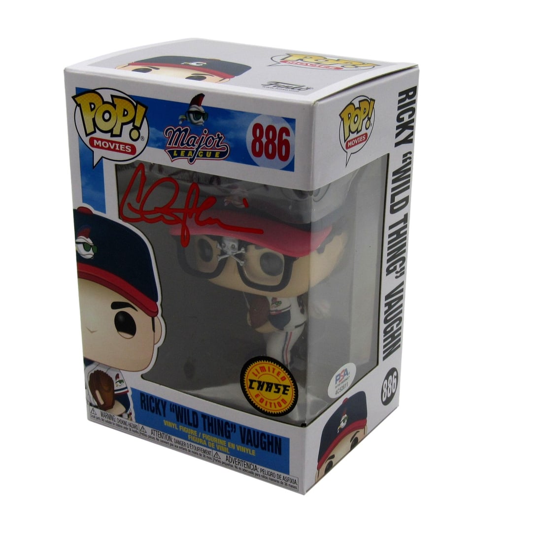 Charlie Sheen Autographed Major League Funko Pop #886 PSA/DNA ITP Certified (1 of 8)