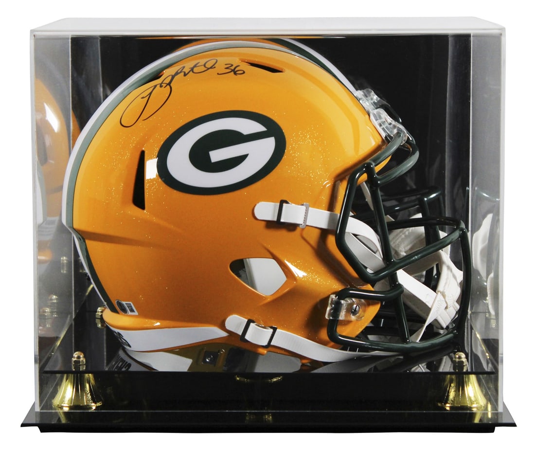 LeRoy Butler Signed Green Bay Packers Full Size Helmet with Display Case BAS Authenticated (1 of 4)