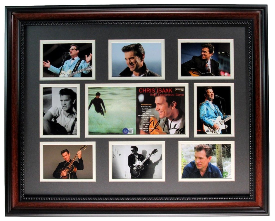 Chris Isaak Signed Framed CD Insert with Photo Collage Beckett Authenticated (1 of 4)