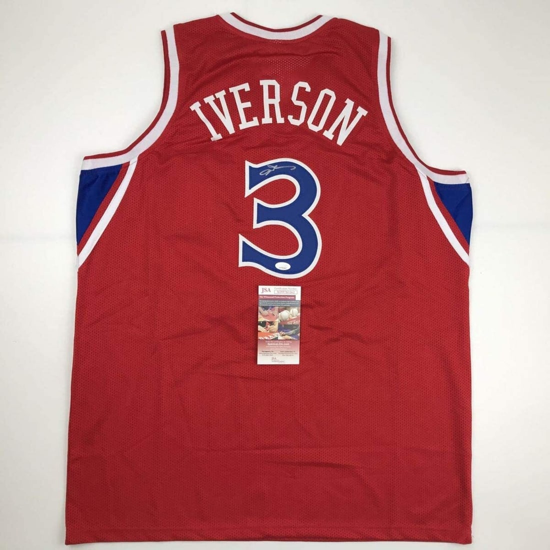 Autographed Allen Iverson Philadelphia 76ers Basketball Jersey JSA Certified (1 of 4)