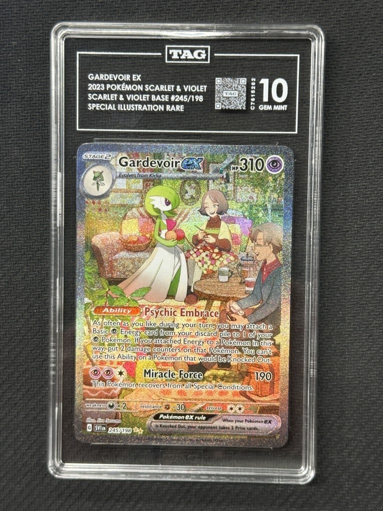 Gardevoir EX Scarlet Violet Base Rare TAG 10 Card #245/198: Gardevoir EX Scarlet Violet Base Rare TAG 10 Card #245/198 Introducing the Gardevoir EX Scarlet Violet Base Special Illustration Rare Card, a stunning collectible for any Pokemon enthusiast. This card
