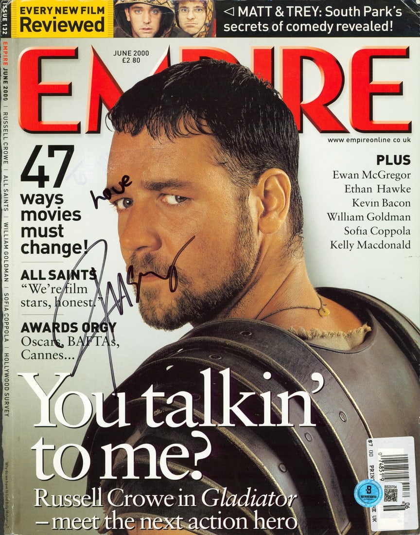 Russell Crowe Signed June 2000 Empire Cover with Love BAS Authenticated (1 of 2)