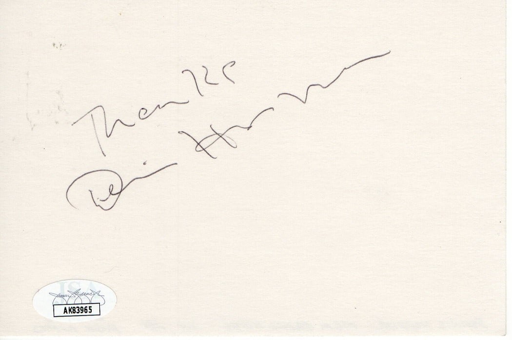 Dennis Hopper Autographed Index Card Easy Rider Blue Velvet JSA Certified (1 of 2)