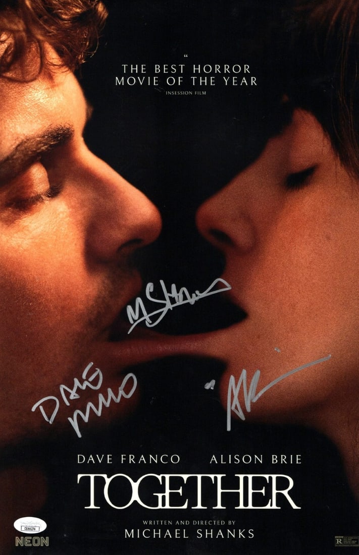 11x17 Photograph Signed by Alison Brie Dave Franco Michael Shanks with JSA Authentication: 11x17 Photograph Signed by Alison Brie Dave Franco Michael Shanks with JSA Authentication This original 11x17 photograph is autographed by Alison Brie, Dave Franco, and Michael Shanks. The signatures