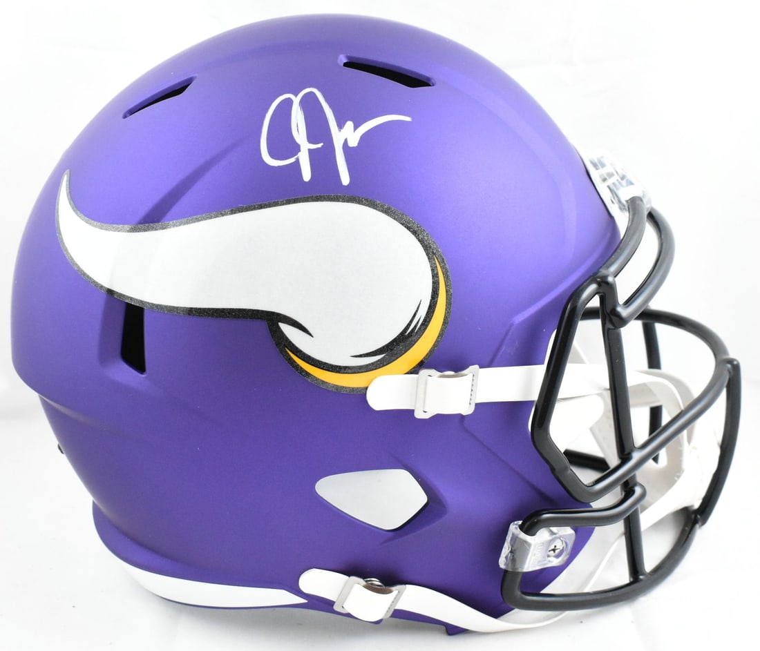 Justin Jefferson Signed Minnesota Vikings Full Size Speed Helmet Beckett (1 of 5)