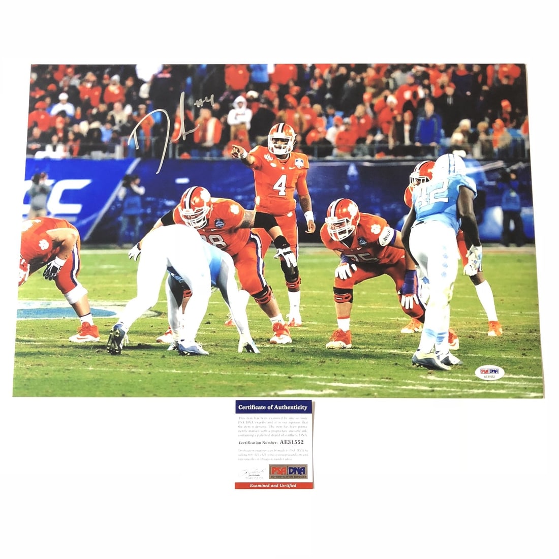 Deshaun Watson Autographed 12x18 Photo PSA/DNA Clemson Tigers (1 of 3)