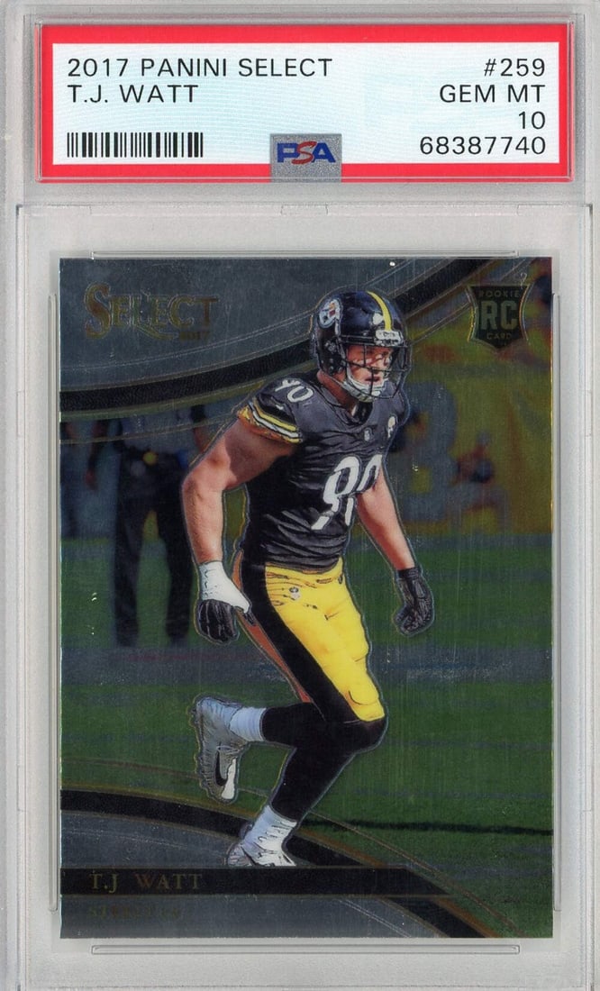 2017 Panini Select T.J. Watt Rookie Card PSA 10 Gem Mint NFL (1 of 2)