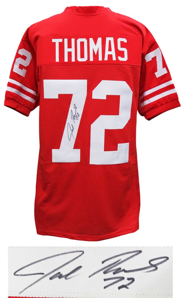 Joe Thomas Signed Wisconsin Badgers Red Football Jersey with COA (1 of 2)