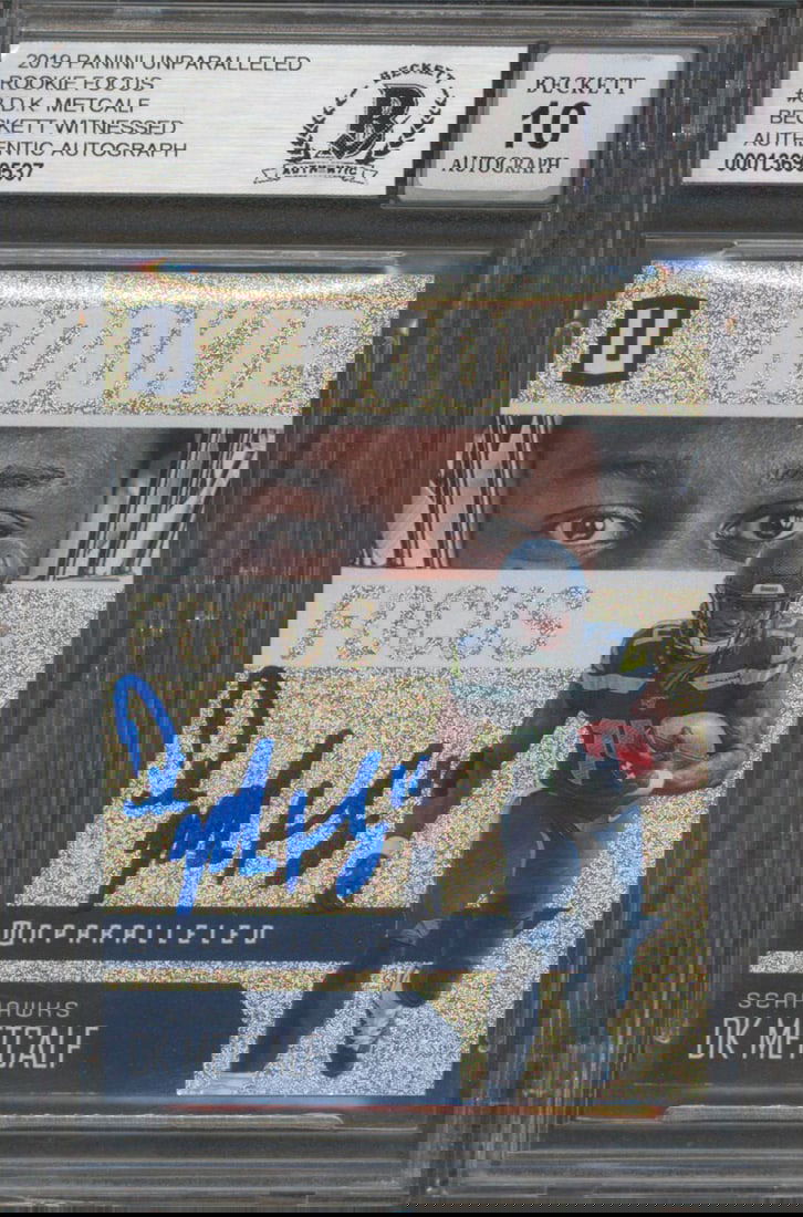 D.K. Metcalf Signed 2019 Panini Unparalleled RC #8 Graded Mint 10 BAS (1 of 2)