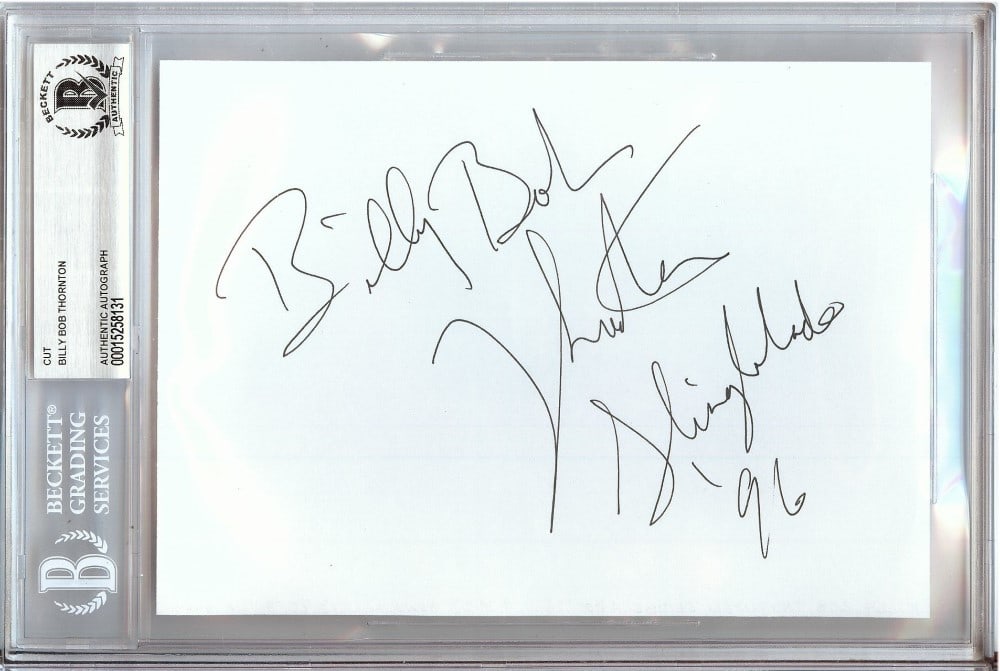 Billy Bob Thornton Autographed Cut Signature 'Slingblade' 1996 Beckett Authenticated (1 of 1)