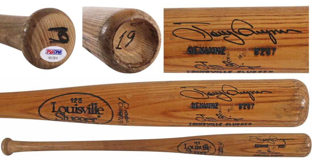 Tony Gwynn Signed 1983-1986 Game Used Bat PSA 8.5 San Diego Padres: Tony Gwynn Signed 1983-1986 Game Used Bat PSA 8.5 San Diego Padres This is an original, game-used Louisville Slugger B267 bat from the rookie era of Tony Gwynn, spanning 1983-1986. The bat, which exhi