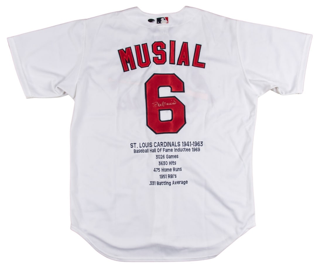 Stan Musial Signed St. Louis Cardinals Jersey JSA COA with Career Stats (1 of 7)