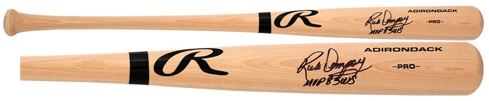 Rick Dempsey Signed Rawlings Pro Stock Black Bat MVP 83 WS COA (1 of 2)