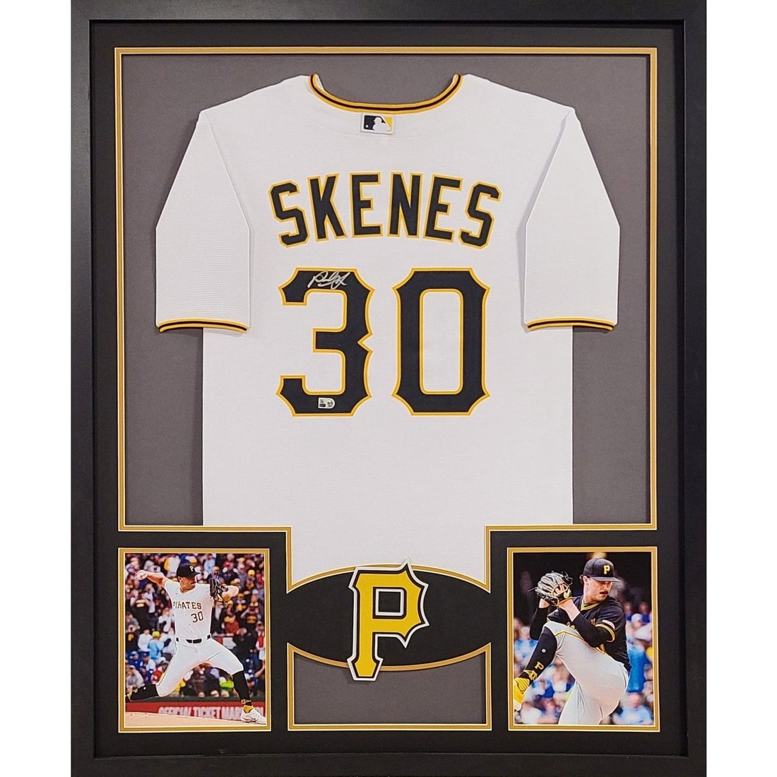 Paul Skenes Autographed Framed Jersey MLB Certified Pittsburgh Pirates: Paul Skenes Autographed Framed Jersey MLB Certified Pittsburgh Pirates This remarkable autographed jersey of Paul Skenes is framed and authenticated by Major League Baseball (MLB), ensuring its legiti