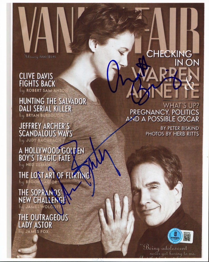 Warren Beatty Annette Bening Bugsy Signed 8.5x10.5 Photo BAS Authentication (1 of 1)