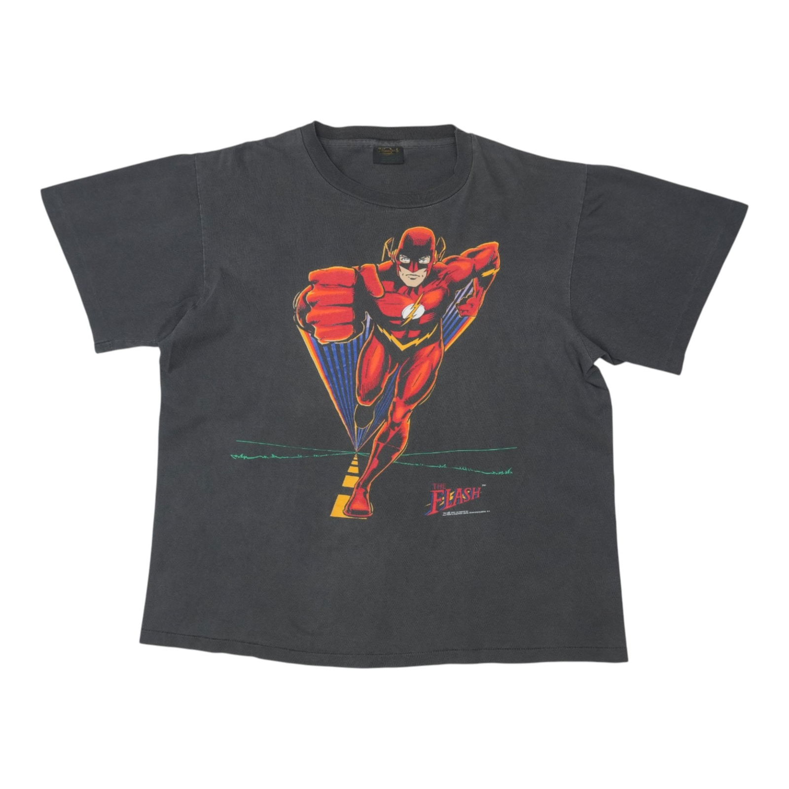 Vintage 1990 The Flash Black DC Comics Graphic T Shirt Extra Large (1 of 8)