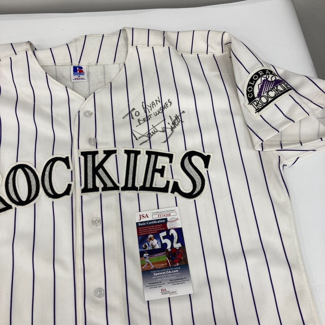 Dante Bichette Signed 1990s Colorado Rockies Jersey with JSA COA (1 of 9)