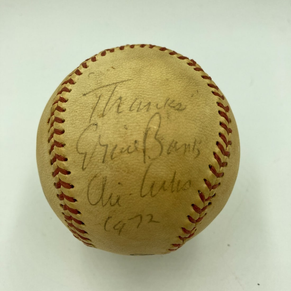 Ernie Banks Signed Inscribed 1972 Chicago Cubs Baseball with JSA COA (1 of 4)