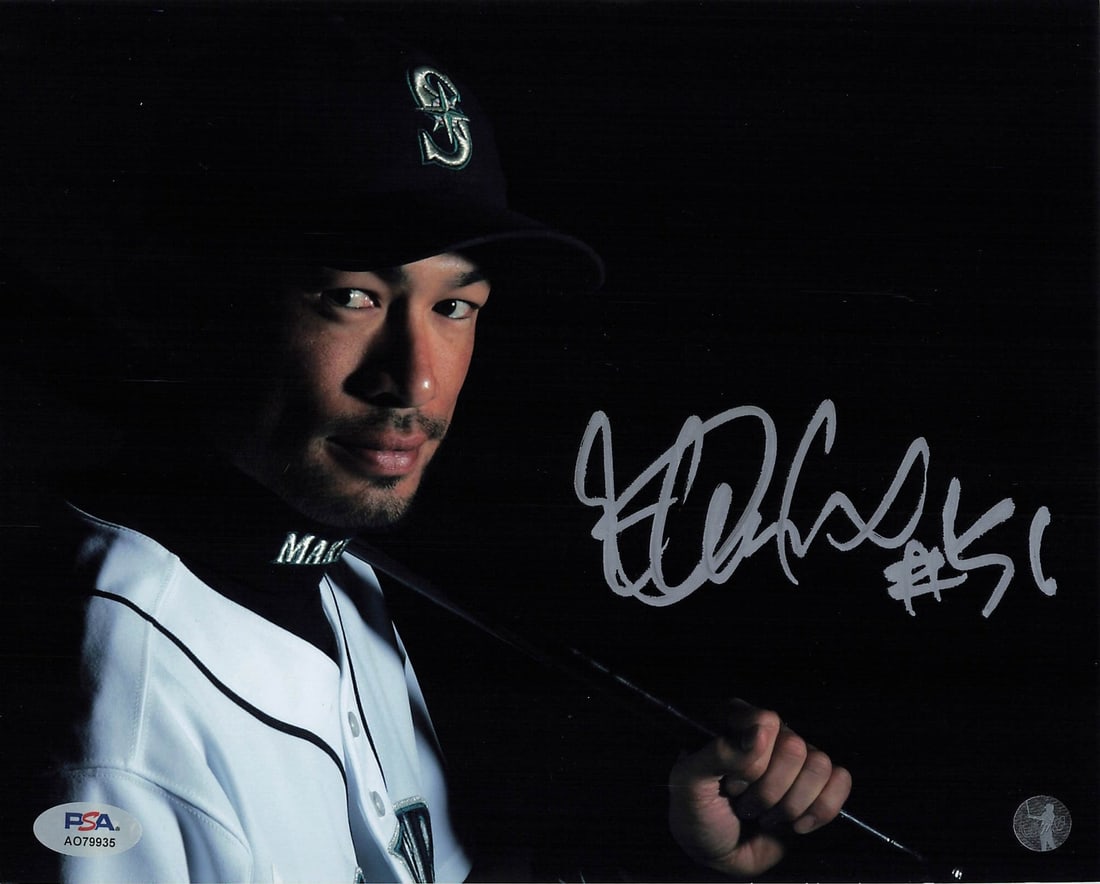 Ichiro Suzuki Signed 8x10 Photo PSA/DNA Seattle Mariners: Ichiro Suzuki Signed 8x10 Photo PSA/DNA Seattle Mariners This professionally printed 8x10 photograph features the signature of Ichiro Suzuki, renowned baseball player for the Seattle Mariners. The aut