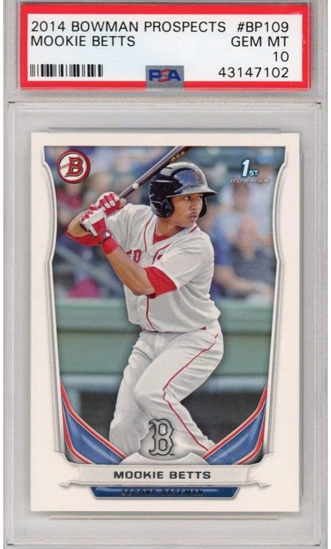 2014 Bowman Prospects Mookie Betts #BP109 Rookie Card PSA 10 Graded (1 of 2)