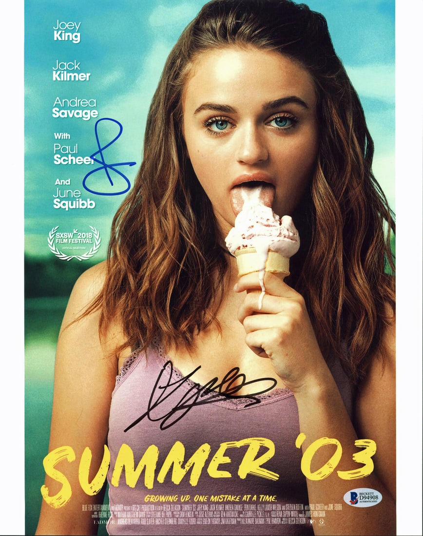 Joey King Paul Scheer Signed 11x14 Photo Summer '03 BAS Certified: Joey King Paul Scheer Signed 11x14 Photo Summer '03 BAS Certified This stunning 11x14 photo features authentic signatures from Joey King and Paul Scheer, both of whom starred in the film Summer '03. E