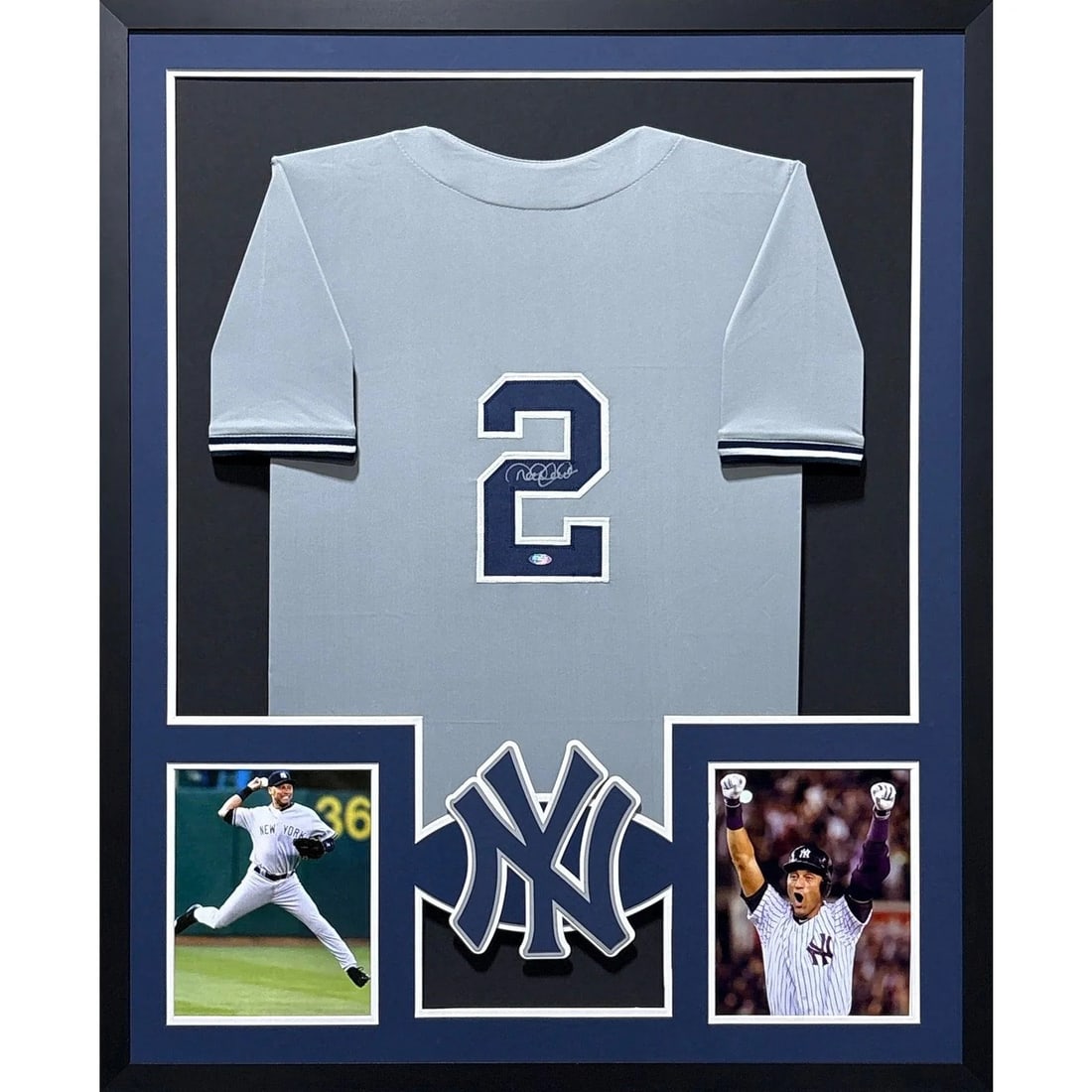 Derek Jeter Signed Framed Jersey New York Yankees Steiner Authenticated (1 of 2)