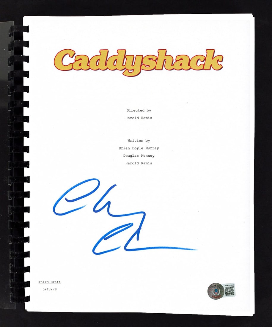 Chevy Chase Signed Caddyshack Movie Script BAS Authenticated - 2