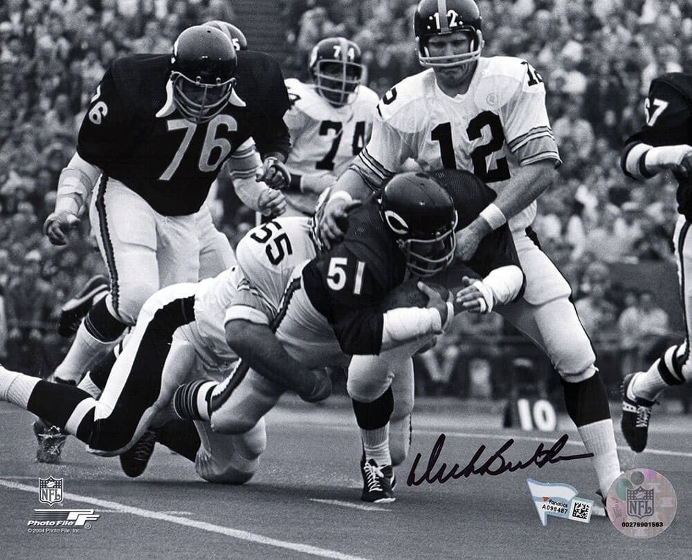 Autographed 8x10 Photo Dick Butkus Bears Fumble Recovery vs Steelers Fanatics COA (1 of 1)