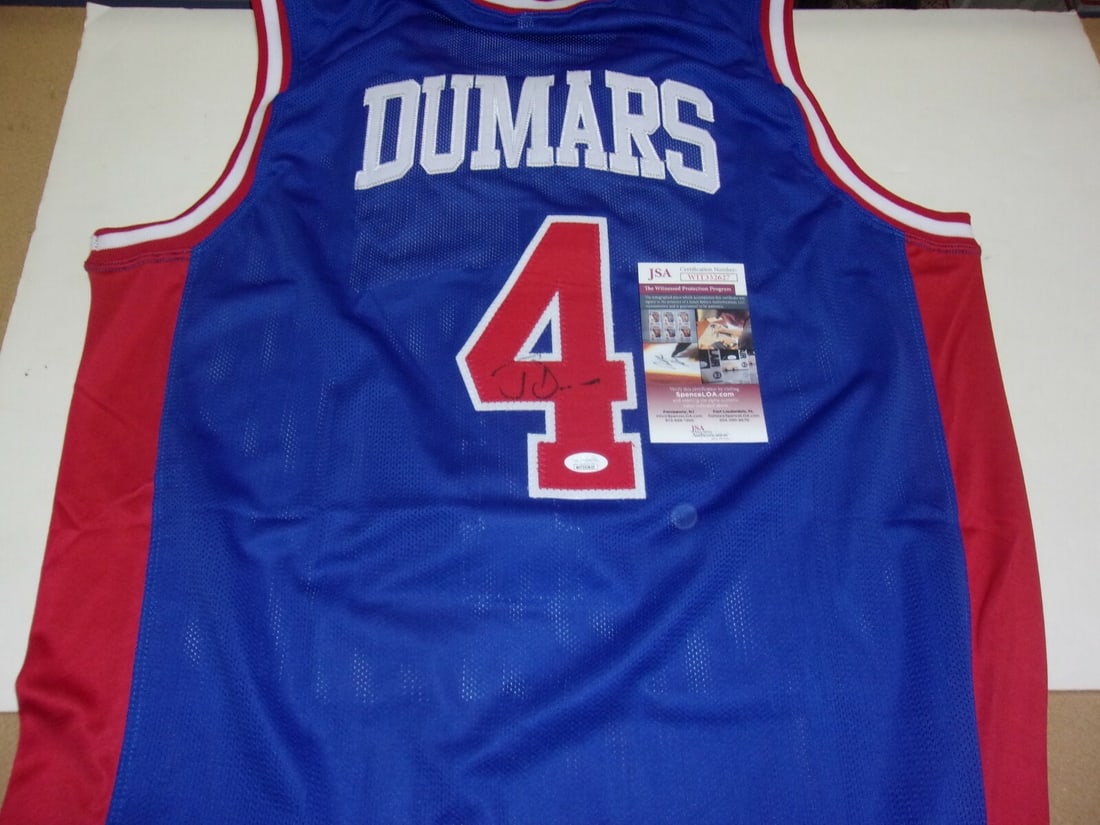 Joe Dumars Detroit Pistons Signed Jersey 2X NBA Champion JSA COA: Joe Dumars Detroit Pistons Signed Jersey 2X NBA Champion JSA COA This is an original, pre-owned jersey signed by Joe Dumars, a legendary player of the Detroit Pistons and two-time NBA champion. Perfec