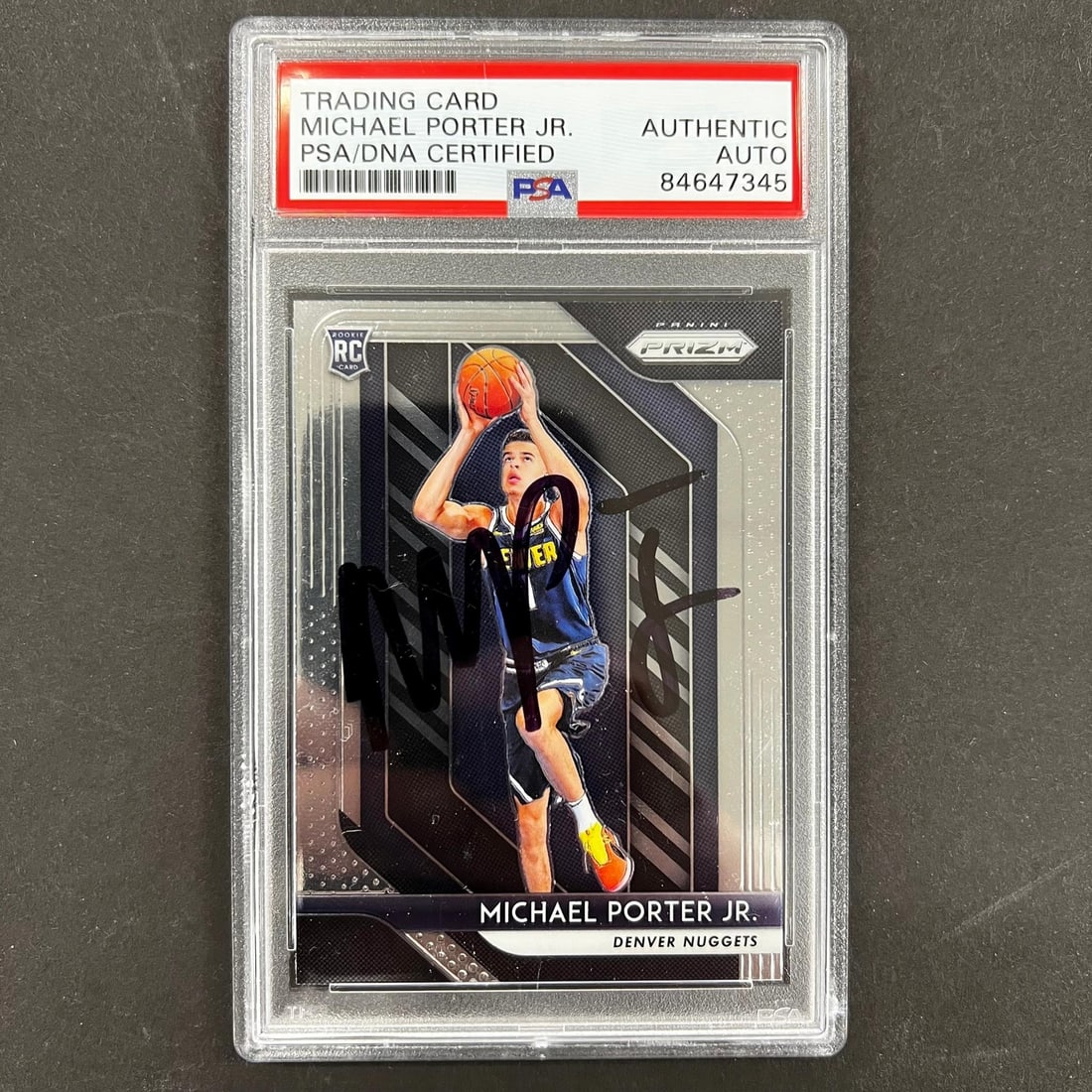 2018 Panini Prizm #32 Michael Porter Jr Silver Prizm AUTO PSA Graded RC (1 of 2)