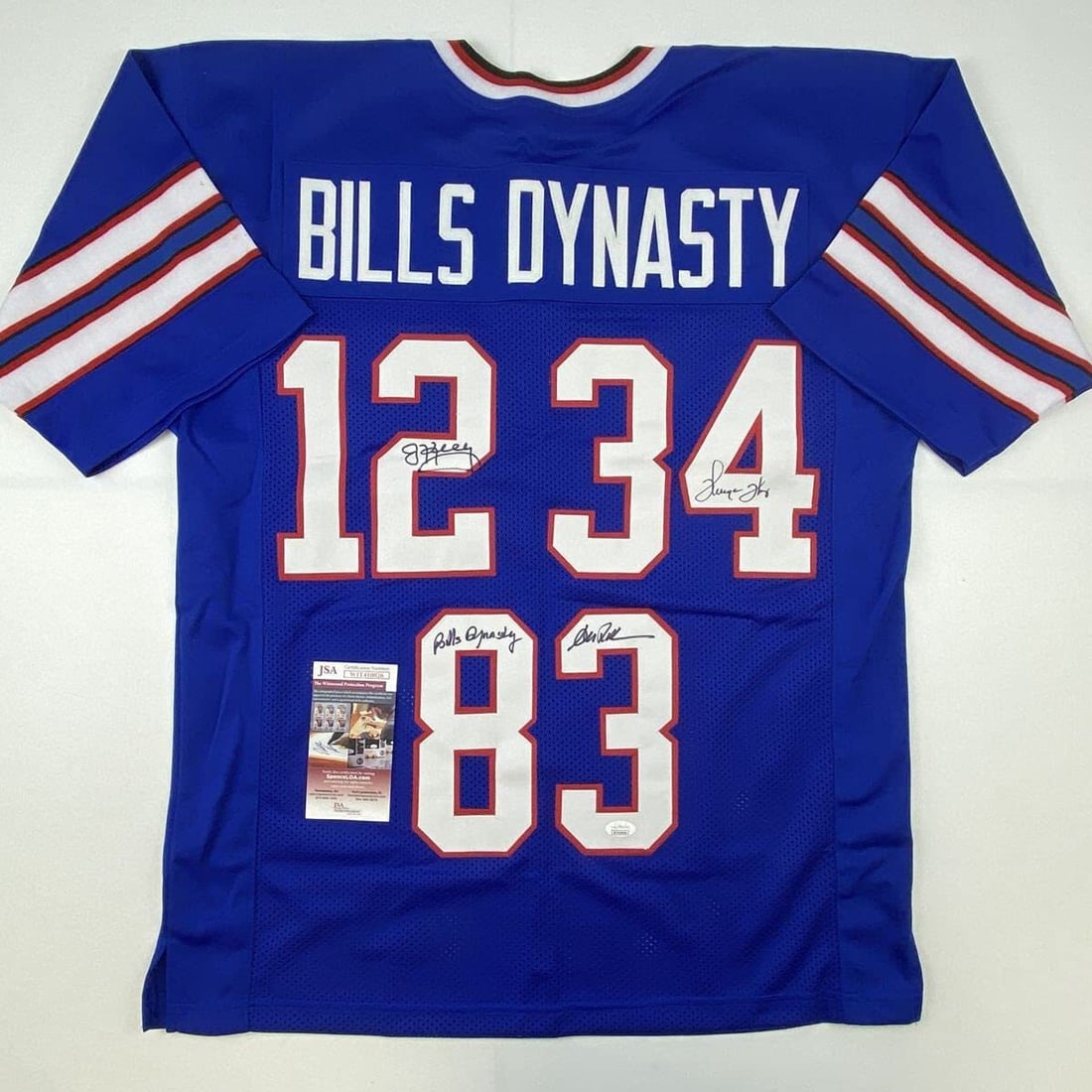 Buffalo Bills Dynasty Jersey Signed by Kelly Thomas Reed JSA Authenticated (1 of 3)