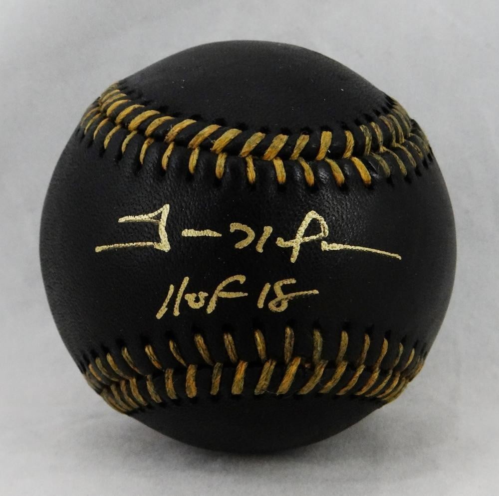 Black Rawlings OML Baseball Signed by Trevor Hoffman with HOF Inscription JSA Auth (1 of 8)