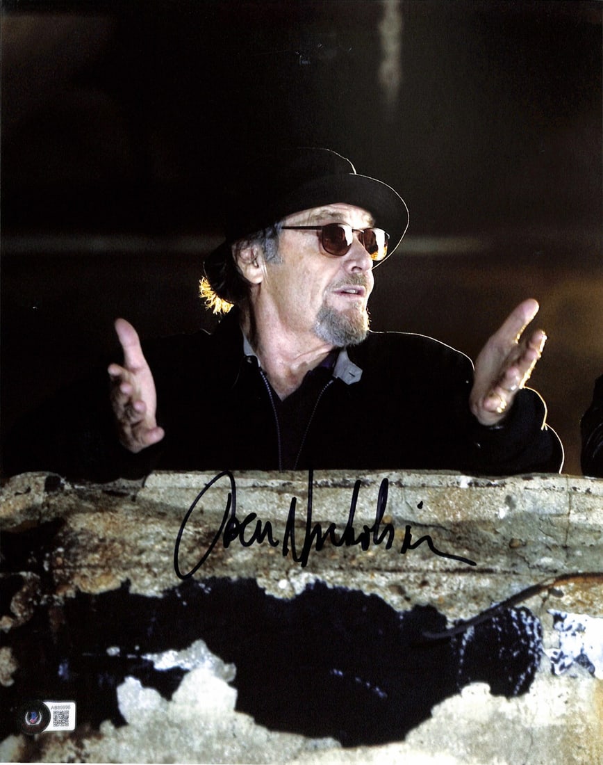 Jack Nicholson Signed 11x14 Photo The Departed Beckett LOA: Jack Nicholson Signed 11x14 Photo The Departed Beckett LOA This stunning 11x14 color photograph features the iconic Jack Nicholson, signed in black permanent marker. This unique piece is authenticated