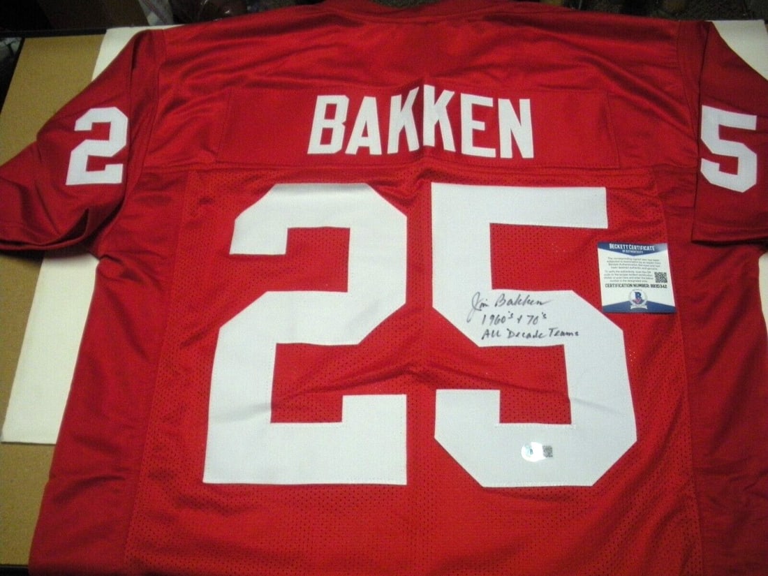 St Louis Cardinals Jim Bakken Signed Jersey With Beckett COA NFL All Decade (1 of 2)