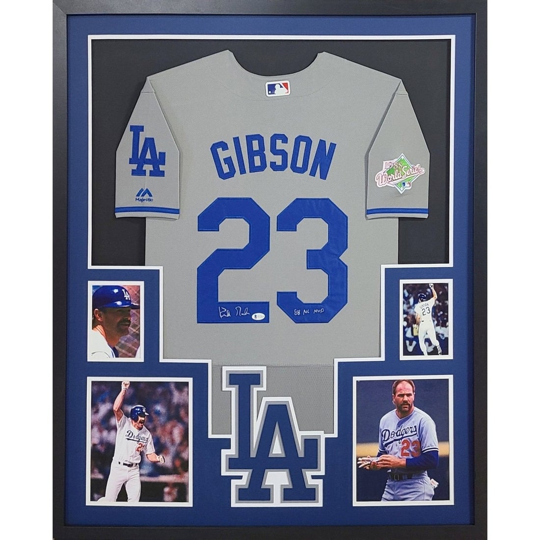 Kirk Gibson Autographed Framed Jersey Beckett Authenticated Dodgers LA (1 of 3)